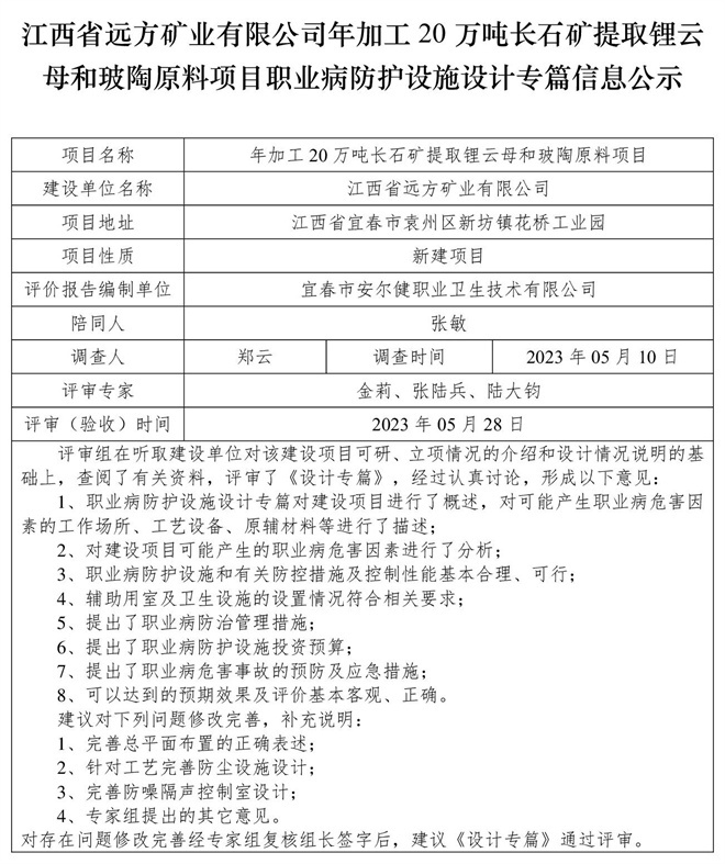 1685425659508903.jpg (設(shè)計專篇信息公示)江西省遠方礦業(yè)有限公司年加工20萬噸長石礦提取鋰云母和玻陶原料項目職業(yè)病防護設(shè)施.jpg