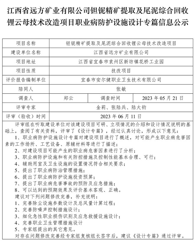 1686560750149086.jpg (設計專篇信息公示)江西省遠方礦業(yè)有限公司鉭鈮精礦提取及尾泥綜合回收鋰云母技術改造項目職業(yè)病防護設施.jpg